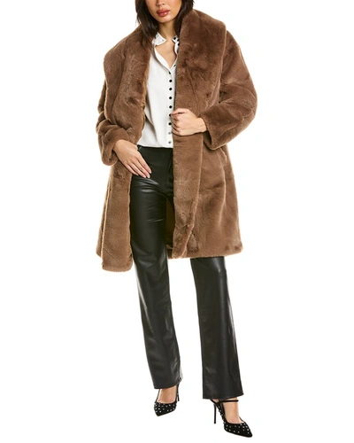 Shop Adrienne Landau Belted Coat In Brown