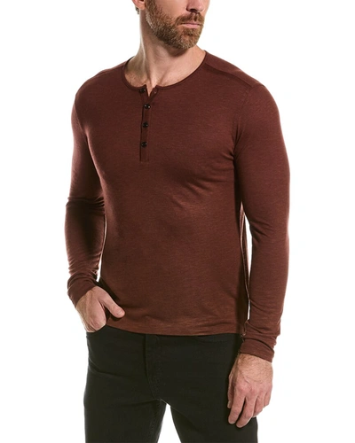Shop John Varvatos Danville Regular Fit Wool-blend Henley In Red