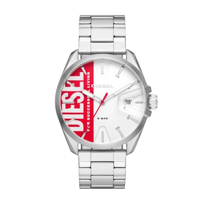 Shop Diesel Men's Ms9 Three-hand Date, Stainless Steel Watch In Silver