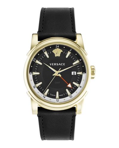 Shop Versace Gmt Vintage Strap Watch In Gold
