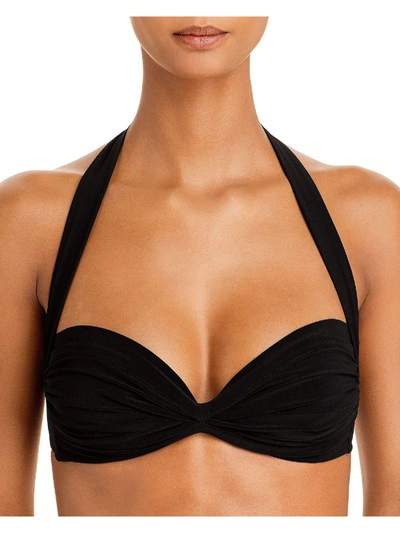 Shop Norma Kamali Bill Womens Beachwear Sidewire Bikini Swim Top In Black