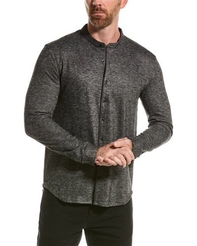 Shop John Varvatos Fulton Regular Fit Wool-blend Shirt In Gray