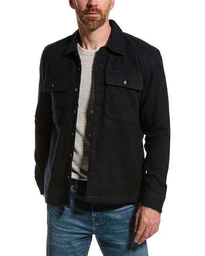 Shop John Varvatos Tucker Flat Hem Shirt Jacket In Blue
