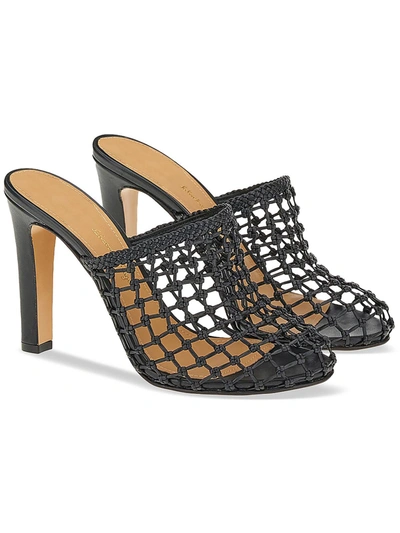 Shop Ferragamo Caged Womens Leather Slip On Heels In Black