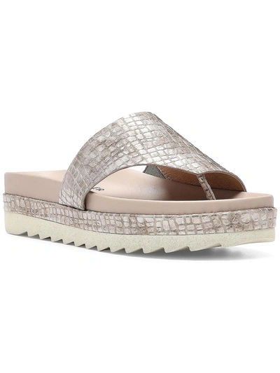 Shop Donald J Pliner Lylaa2ag Womens Toe Loop Thongs Slide Sandals In Silver