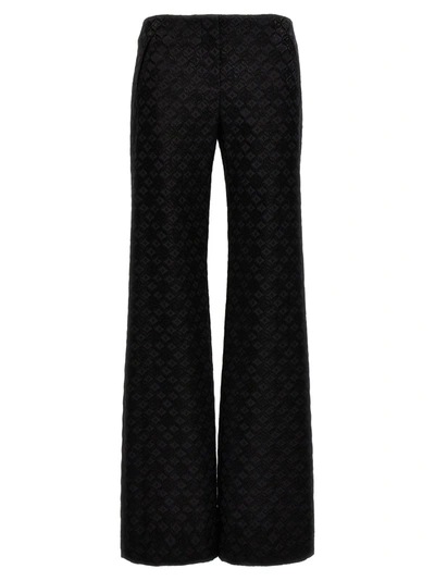 Shop Alberta Ferretti Damask Fabric Pants Black