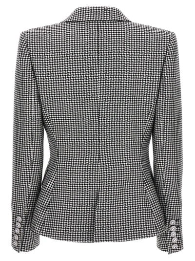 Shop Alexandre Vauthier Double-breasted Houndstooth Blazer Jackets Multicolor