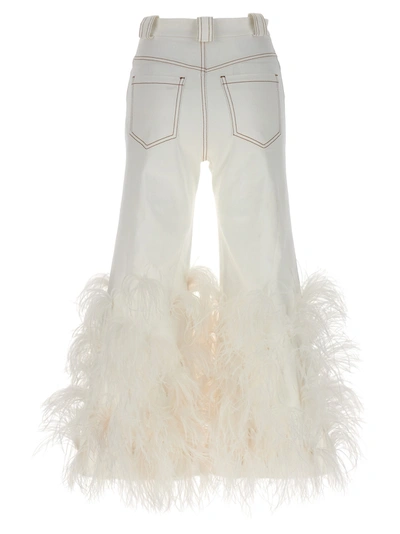 Shop Giambattista Valli Feather Jeans White