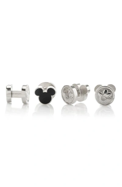 Shop Cufflinks, Inc Disney Mickey Mouse Silhouette Stud Set In Black