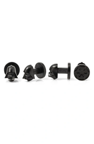 Shop Cufflinks, Inc Star Wars™ 3d Darth Vader Stud Set In Black