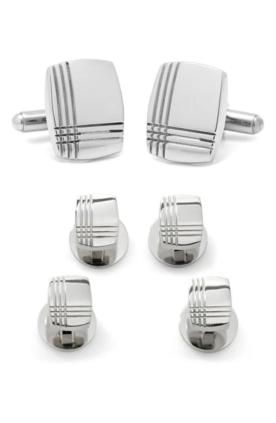 Cufflinks, Inc . Tartan Cuff Link & Stud Set In Silver