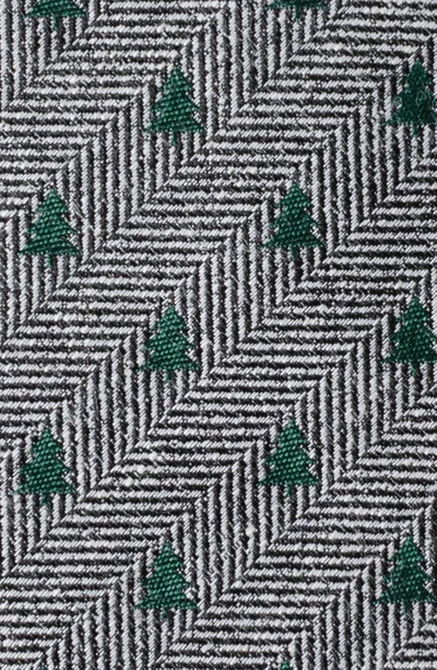Shop Cufflinks, Inc . Holiday Tree Silk & Linen Blend Herringbone Tie In Gray