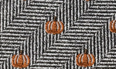 Shop Cufflinks, Inc Holiday Pumpkin Silk & Linen Blend Herringbone Tie In Gray
