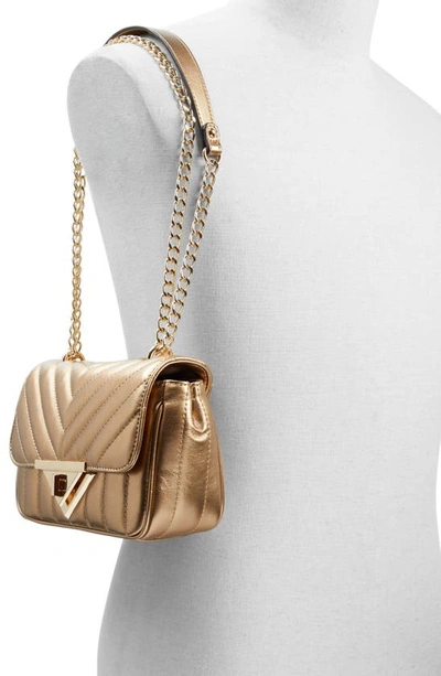 Shop Aldo Vaowiaax Quilted Faux Leather Convertible Crossbody Bag In Gold