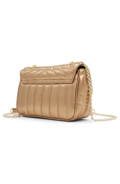 Shop Aldo Vaowiaax Quilted Faux Leather Convertible Crossbody Bag In Gold