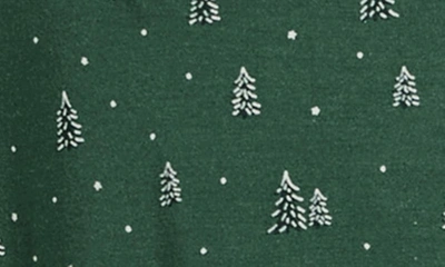 Shop Eberjey Gisele Relaxed Jersey Knit Short Pajamas In Winterpine Forest Green/ Iv