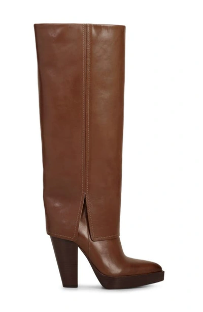 Shop Vince Camuto Nanfala Foldover Shaft Pointed Toe Boot In Warm Caramel