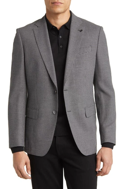 Shop Hugo Boss Hutson Textured Stretch Sport Coat In Dk Gy