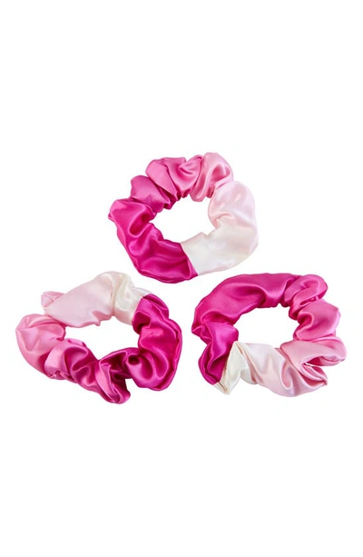 Shop Blissy 3-pack Silk Scrunchies In Pink Ombre