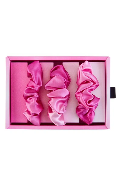 Blissy 3-pack Silk Scrunchies In Pink Ombre