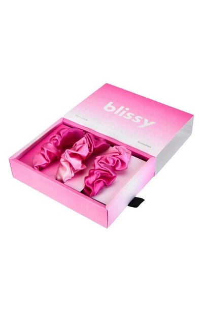 Shop Blissy 3-pack Silk Scrunchies In Pink Ombre