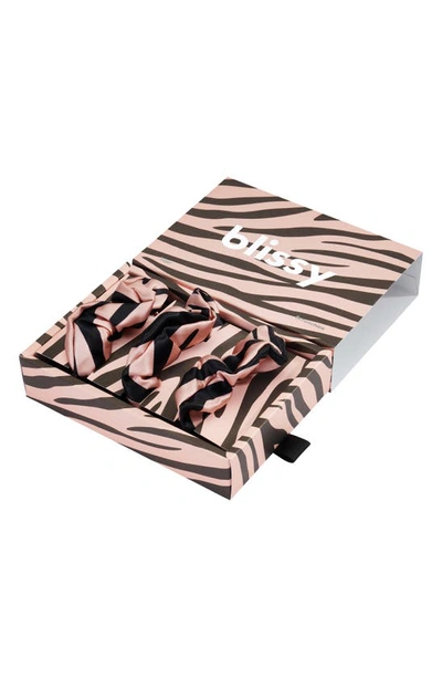 Blissy 3-pack Silk Scrunchies In Tiger