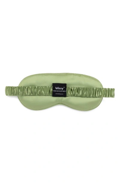 Shop Blissy Silk Sleep Mask In Olive