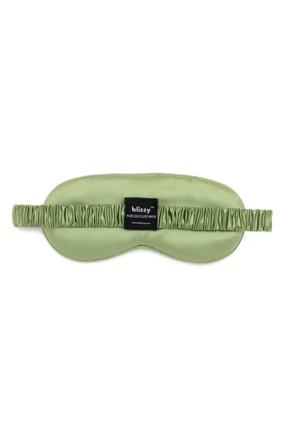 Blissy Silk Sleep Mask In Olive