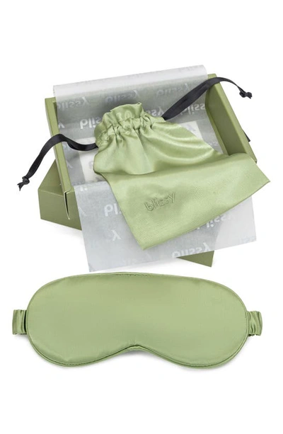 Blissy Silk Sleep Mask In Olive