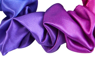 Shop Blissy 3-pack Silk Scrunchies In Purple Ombre