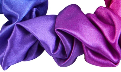 Blissy 3-pack Silk Scrunchies In Purple Ombre