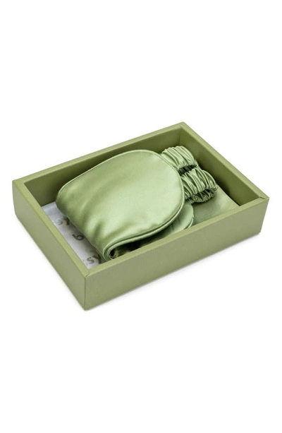 Blissy Silk Sleep Mask In Olive