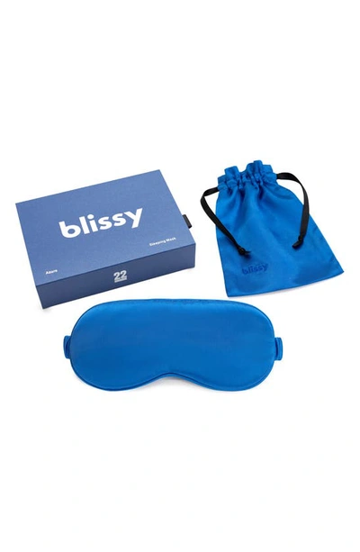 Blissy Silk Sleep Mask In Azure