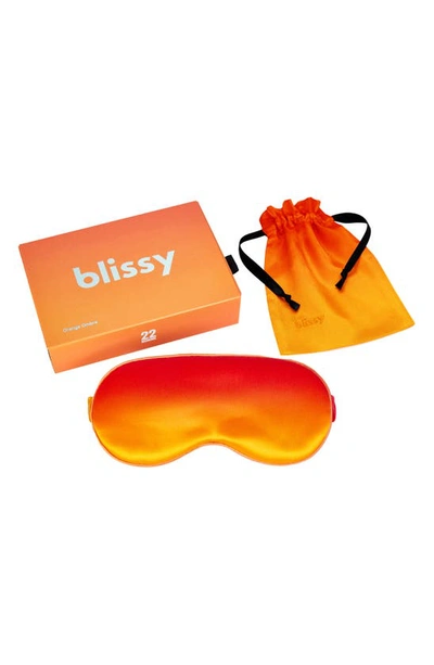 Blissy Silk Sleep Mask In Orange Ombre