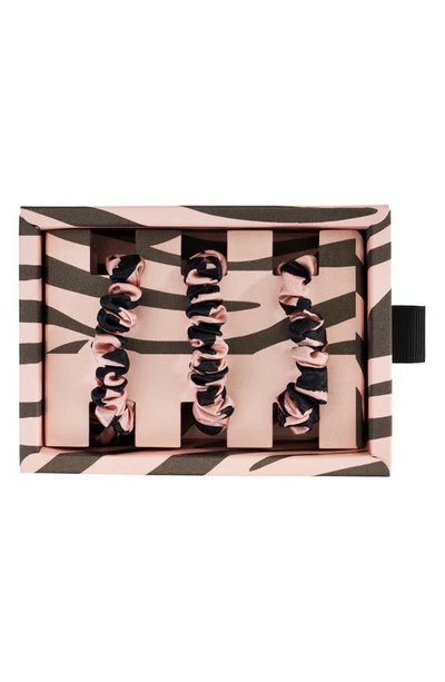 Blissy 3-pack Skinny Silk Scrunchies In Tiger
