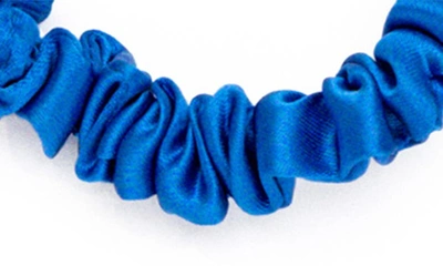 Shop Blissy 3-pack Skinny Silk Scrunchies In Azure