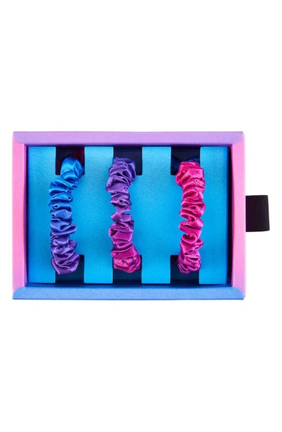 Blissy 3-pack Skinny Silk Scrunchies In Purple Ombre