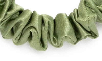 Blissy 3-pack Skinny Silk Scrunchies In Olive