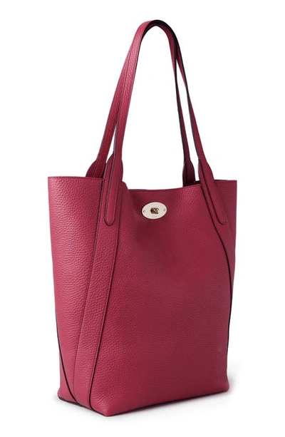 Shop Mulberry Bayswater Heavy Grain Leather North/south Tote In Wild Berry
