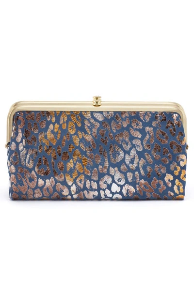 Shop Hobo Lauren Leather Double Frame Clutch In Mirror Cheetah