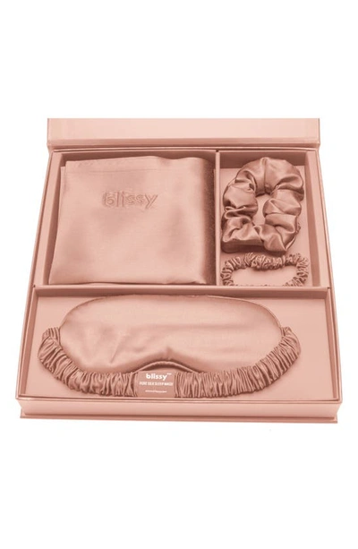 Blissy Dream 4-piece Mulberry Silk Set In Rose Gold