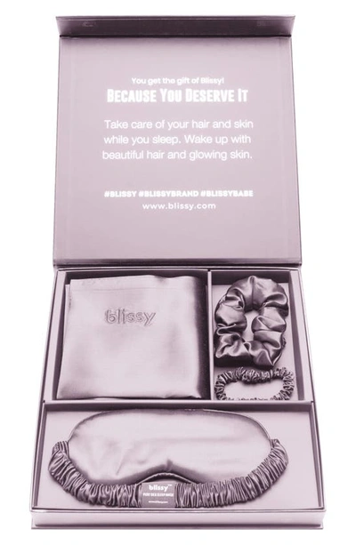 Blissy Dream 4-piece Mulberry Silk Set In Lavender