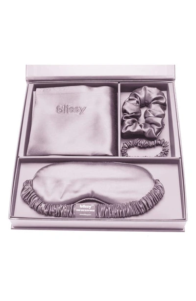 Blissy Dream 4-piece Mulberry Silk Set In Lavender