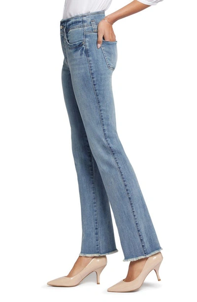 Shop Nydj Marilyn High Waist Fray Hem Straight Leg Jeans In Paddington