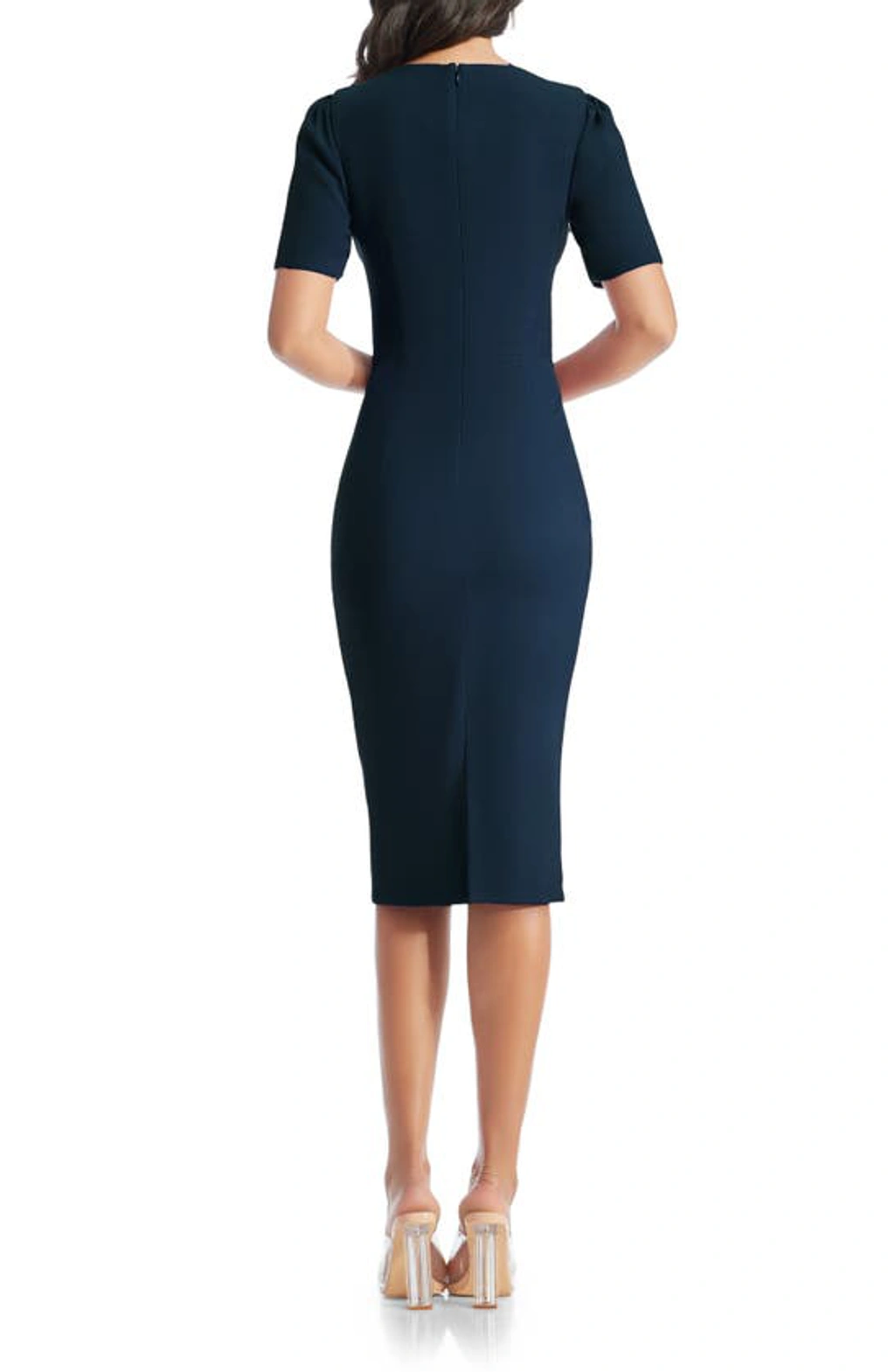 strapless a line dress midi ROVE Linen Midi Dress Off-shoulder