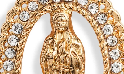 Shop Vidakush Crystal Embellished Guadalupe Pendant Necklace In Gold