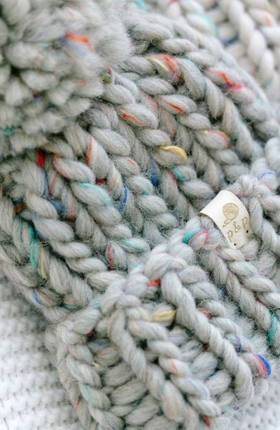 Shop Pine + Poppy Denali Wool Blend Pompom Hat In Rainbow Grey