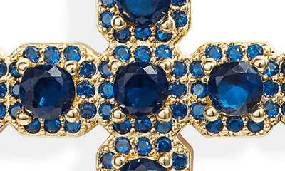 Vidakush Fantasy Cubic Zirconia Cross Pendant Necklace In Blue