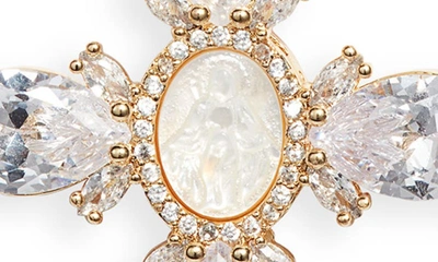 Shop Vidakush Virgin Mary Cross Pearl Necklace In Gold
