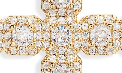 Vidakush Large Cubic Zirconia Cross Pendant Necklace In Gold